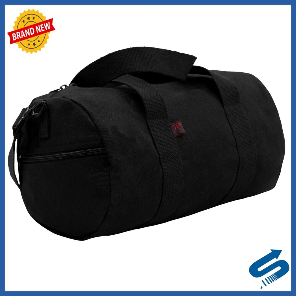 Heavy-Duty Canvas Duffle Bag Rugged Travel Gym Gear Equipment Shoulder Strap